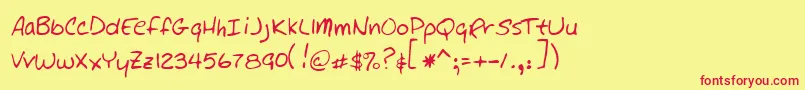 WolfRegular Font – Red Fonts on Yellow Background