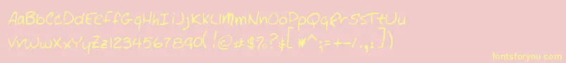 WolfRegular Font – Yellow Fonts on Pink Background