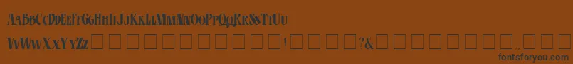 Czcionka CdEsotericPlain – czarne czcionki na brązowym tle