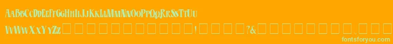 Шрифт CdEsotericPlain – зелёные шрифты на оранжевом фоне