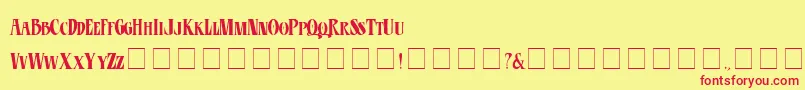 fuente CdEsotericPlain – Fuentes Rojas Sobre Fondo Amarillo