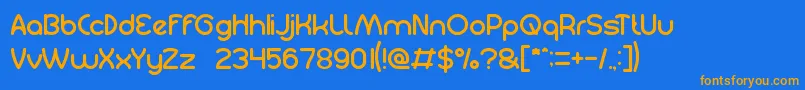 GuitarAcoustic Font – Orange Fonts on Blue Background