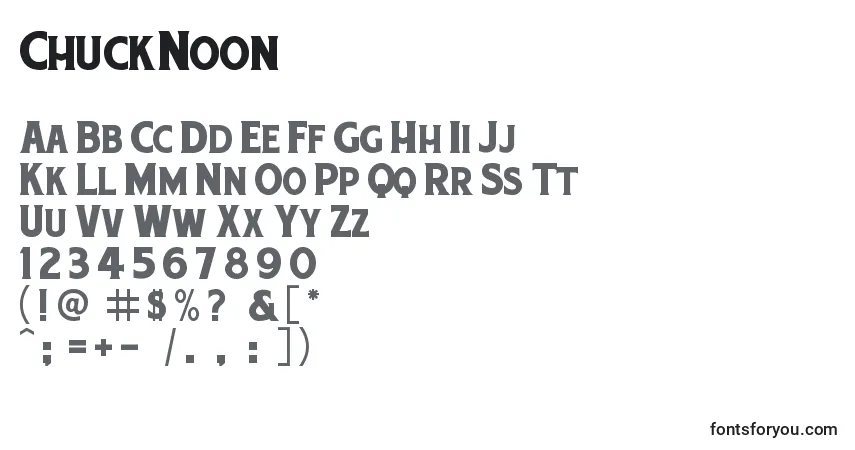Schriftart ChuckNoon – Alphabet, Zahlen, spezielle Symbole