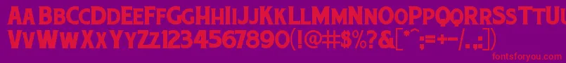 ChuckNoon-Schriftart – Rote Schriften auf violettem Hintergrund
