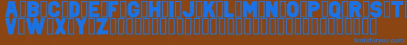 フォントPunkRockColorFill – 茶色の背景に青い文字