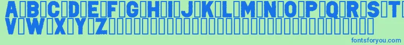 PunkRockColorFill-Schriftart – Blaue Schriften auf grünem Hintergrund