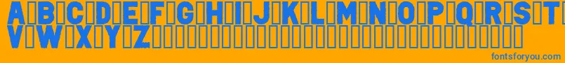 Fonte PunkRockColorFill – fontes azuis em um fundo laranja