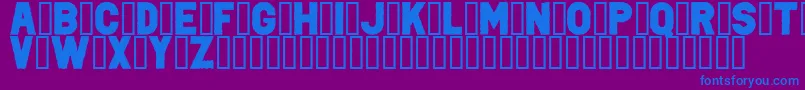 Fonte PunkRockColorFill – fontes azuis em um fundo violeta