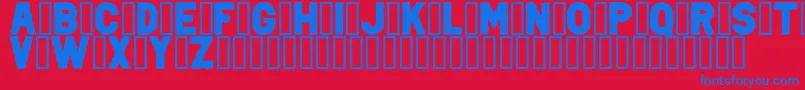 Czcionka PunkRockColorFill – niebieskie czcionki na czerwonym tle