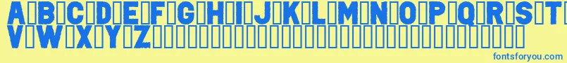 PunkRockColorFill Font – Blue Fonts on Yellow Background