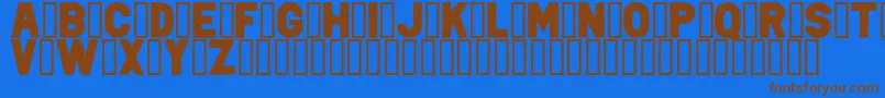 Fonte PunkRockColorFill – fontes marrons em um fundo azul