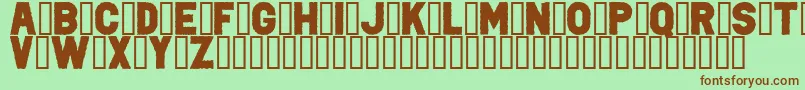 Fonte PunkRockColorFill – fontes marrons em um fundo verde
