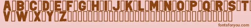 PunkRockColorFill-fontti – ruskeat fontit vaaleanpunaisella taustalla