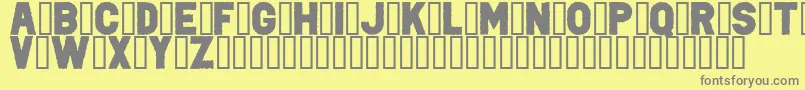 PunkRockColorFill-fontti – harmaat kirjasimet keltaisella taustalla