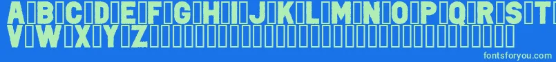 PunkRockColorFill Font – Green Fonts on Blue Background