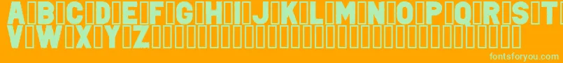 フォントPunkRockColorFill – オレンジの背景に緑のフォント