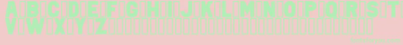 Fonte PunkRockColorFill – fontes verdes em um fundo rosa
