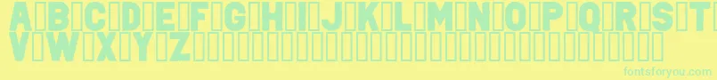 PunkRockColorFill Font – Green Fonts on Yellow Background