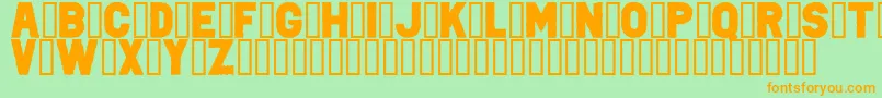 PunkRockColorFill-fontti – oranssit fontit vihreällä taustalla