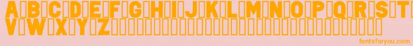 フォントPunkRockColorFill – オレンジの文字がピンクの背景にあります。