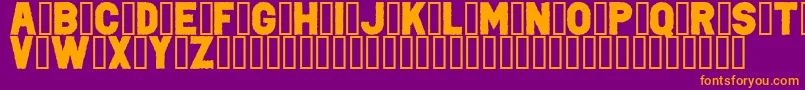 PunkRockColorFill-Schriftart – Orangefarbene Schriften auf violettem Hintergrund