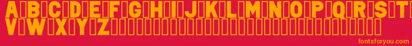 PunkRockColorFill-Schriftart – Orangefarbene Schriften auf rotem Hintergrund