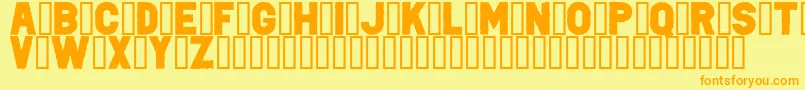 PunkRockColorFill-Schriftart – Orangefarbene Schriften auf gelbem Hintergrund