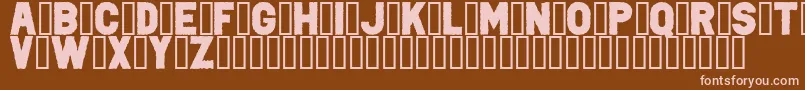 PunkRockColorFill-fontti – vaaleanpunaiset fontit ruskealla taustalla