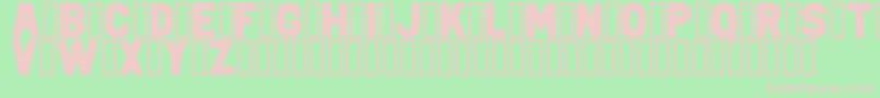 PunkRockColorFill-fontti – vaaleanpunaiset fontit vihreällä taustalla