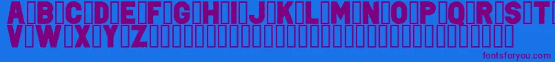 Fonte PunkRockColorFill – fontes roxas em um fundo azul