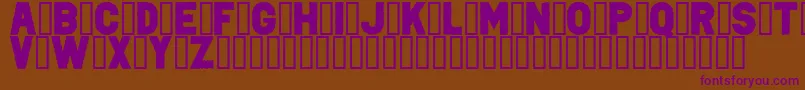 PunkRockColorFill-fontti – violetit fontit ruskealla taustalla
