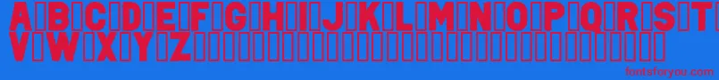 PunkRockColorFill-Schriftart – Rote Schriften auf blauem Hintergrund