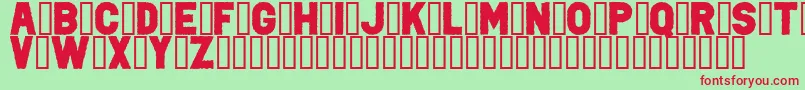 PunkRockColorFill-Schriftart – Rote Schriften auf grünem Hintergrund