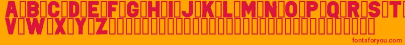 フォントPunkRockColorFill – オレンジの背景に赤い文字