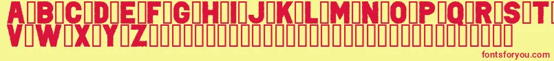 Шрифт PunkRockColorFill – красные шрифты на жёлтом фоне