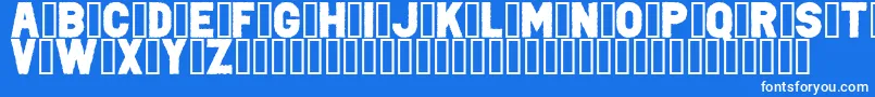 Fonte PunkRockColorFill – fontes brancas em um fundo azul