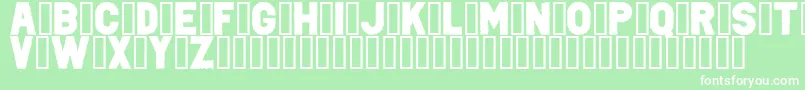 PunkRockColorFill-fontti – valkoiset fontit vihreällä taustalla