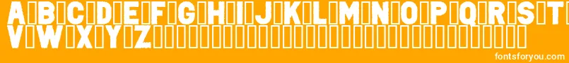 PunkRockColorFill-Schriftart – Weiße Schriften auf orangefarbenem Hintergrund