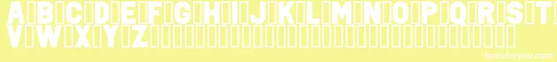 PunkRockColorFill-Schriftart – Weiße Schriften auf gelbem Hintergrund