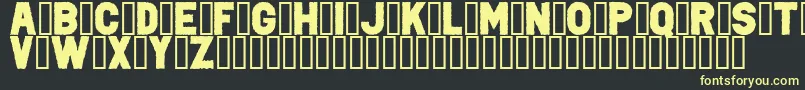 PunkRockColorFill-fontti – keltaiset fontit mustalla taustalla