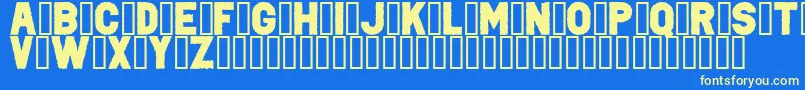 Fonte PunkRockColorFill – fontes amarelas em um fundo azul