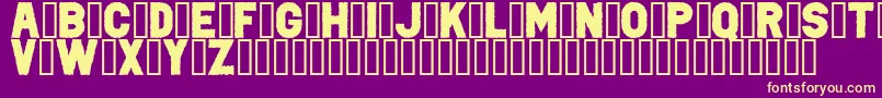 PunkRockColorFill-Schriftart – Gelbe Schriften auf violettem Hintergrund