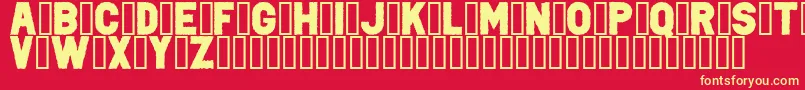 PunkRockColorFill-Schriftart – Gelbe Schriften auf rotem Hintergrund