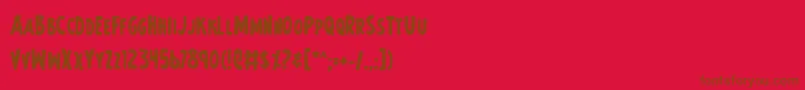 Earths Mightiest Bold Font – Brown Fonts on Red Background