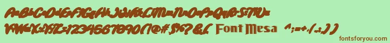 Wildridebackfill Font – Brown Fonts on Green Background