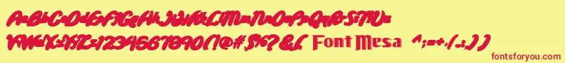 Wildridebackfill Font – Red Fonts on Yellow Background