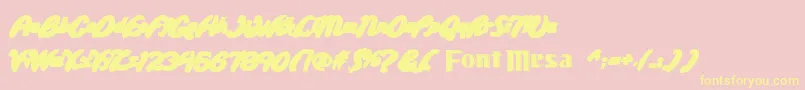 Wildridebackfill-Schriftart – Gelbe Schriften auf rosa Hintergrund