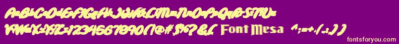 Wildridebackfill Font – Yellow Fonts on Purple Background