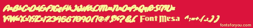Wildridebackfill Font – Yellow Fonts on Red Background
