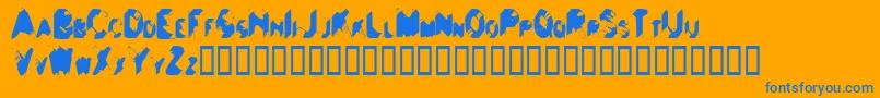 Balls ffy Font – Blue Fonts on Orange Background